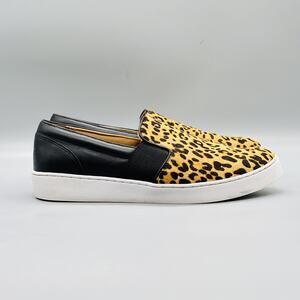 Vionic Shoes Womens 11 Brown Leather Demetra Leopard Slip On Sneakers Comfort
